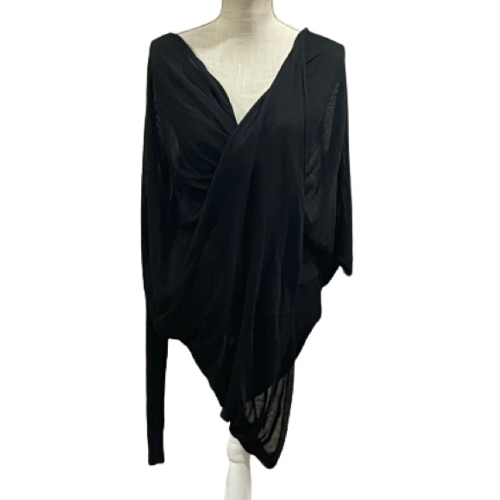 Fashion Nova Draped Sheer Long Sleeve Top Size 1X